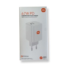 СЗУ-адаптер Xiaomi Gan 2in1 67W (1Type-C / 1USB) + Type-C-Type-C-кабель (Белый)